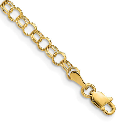 14ky Massiv Doppelt Glieder Charm Armband