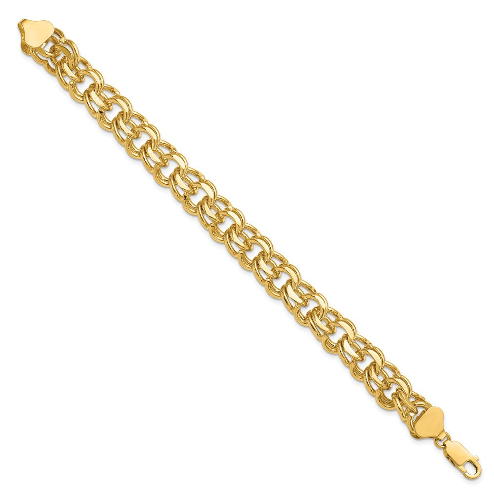 7 Zoll 14K Doppelt Glieder Charm Armband