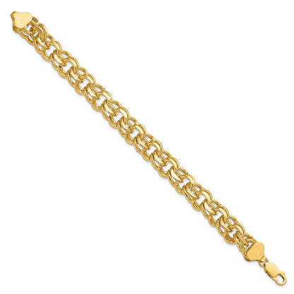 7 Zoll 14K Doppelt Glieder Charm Armband
