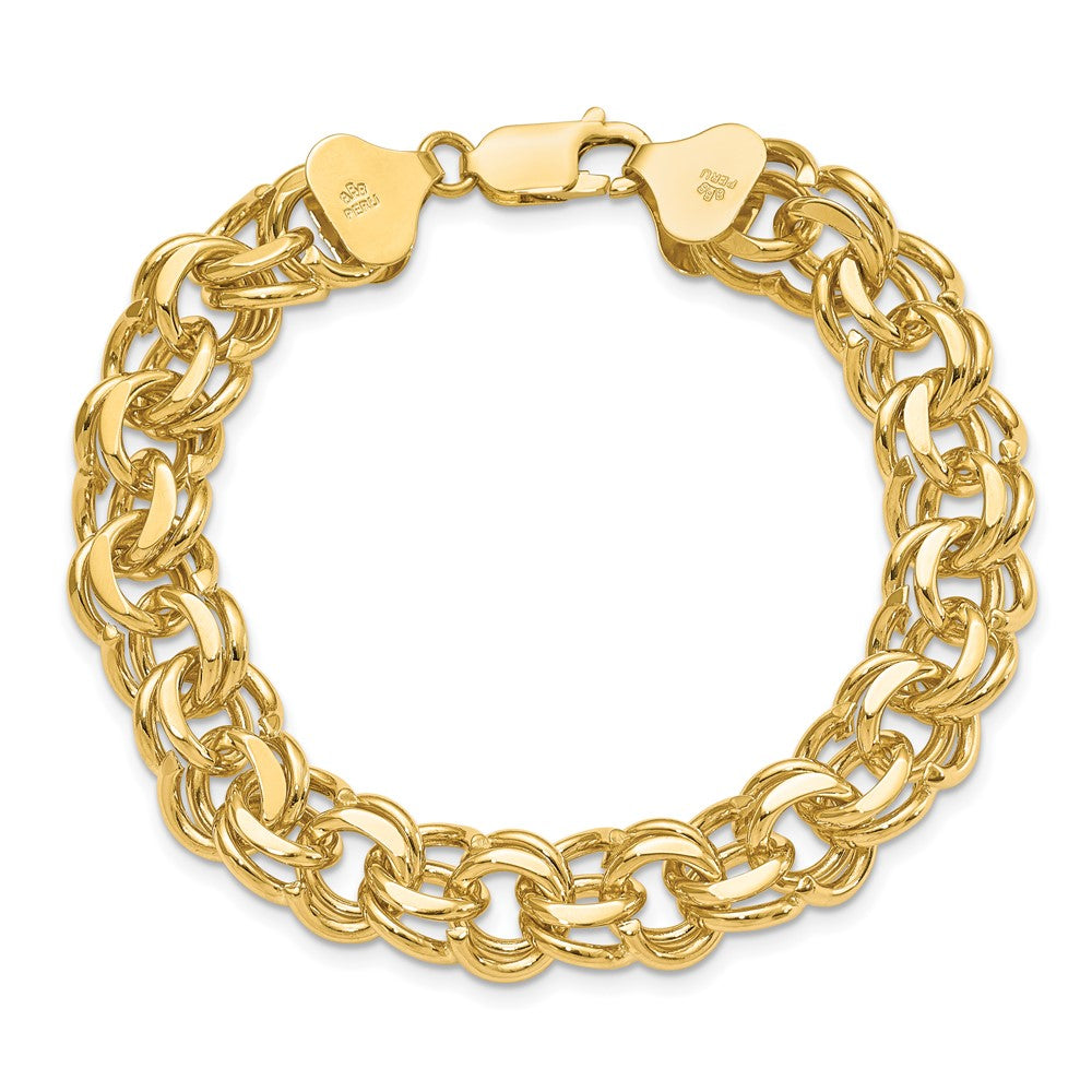 7 Zoll 14K Doppelt Glieder Charm Armband