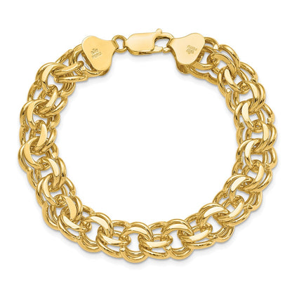 7 Zoll 14K Doppelt Glieder Charm Armband