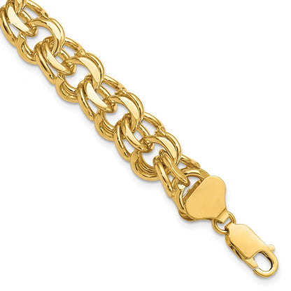 7 Zoll 14K Doppelt Glieder Charm Armband
