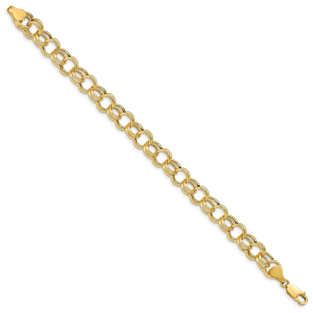 14K Hohl Doppelt Glieder Charm Armband