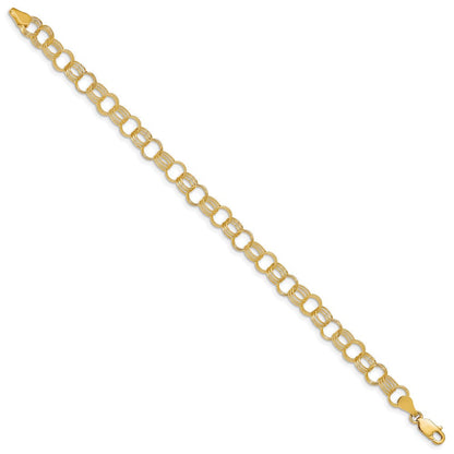 14K Massiv Dreifach Glieder Charm Armband
