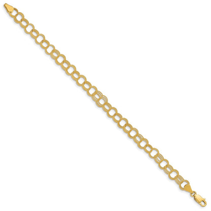 14K Massiv Dreifach Glieder Charm Armband