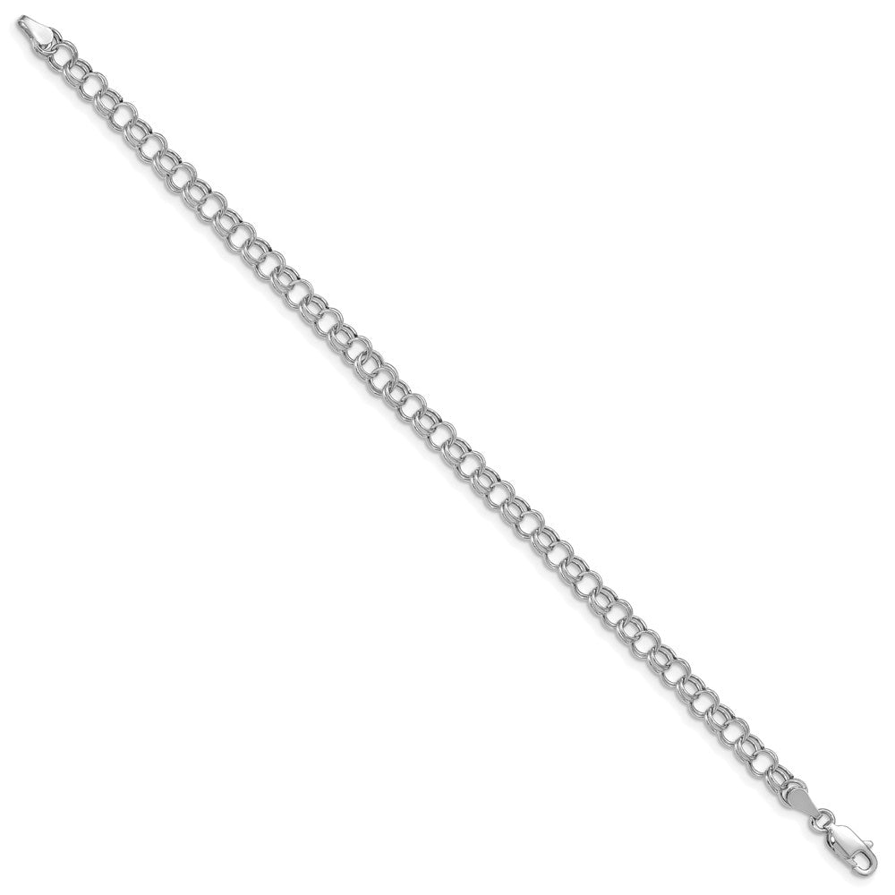 14K Weißgold Hohl Doppelt Glieder Charm Armband