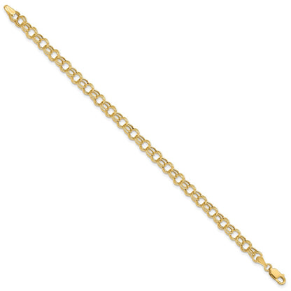 14K Hohl Doppelt Glieder Charm Armband