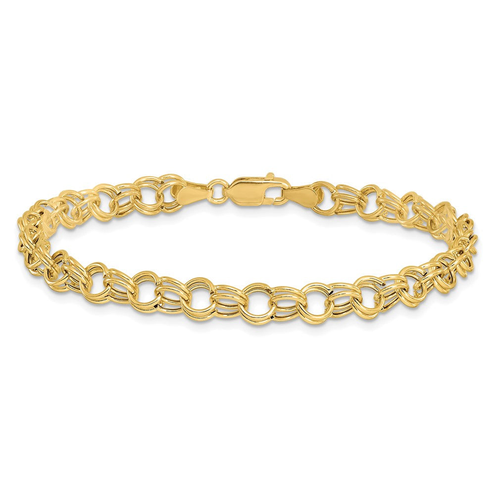 14K Hohl Doppelt Glieder Charm Armband