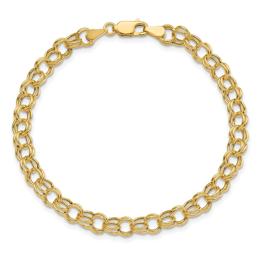 14K Hohl Doppelt Glieder Charm Armband