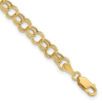14K Hohl Doppelt Glieder Charm Armband