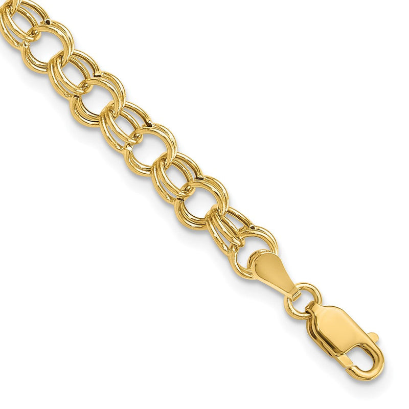 14K Hohl Doppelt Glieder Charm Armband