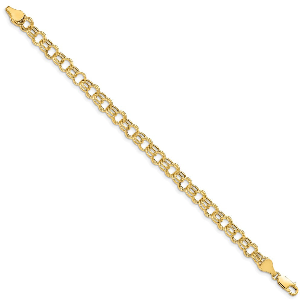 14K Hohl Doppelt Glieder Charm Armband