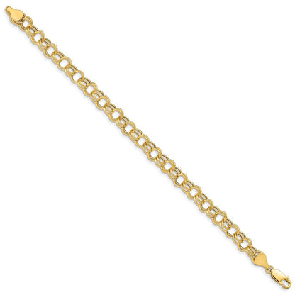 14K Hohl Doppelt Glieder Charm Armband