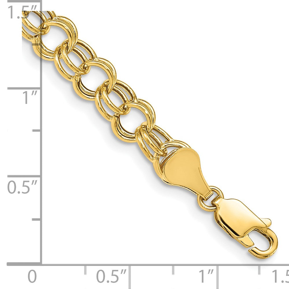 14K Hohl Doppelt Glieder Charm Armband
