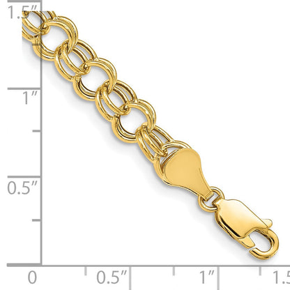 14K Hohl Doppelt Glieder Charm Armband