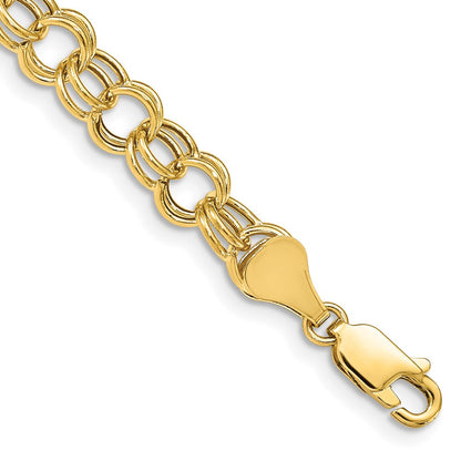 14K Hohl Doppelt Glieder Charm Armband