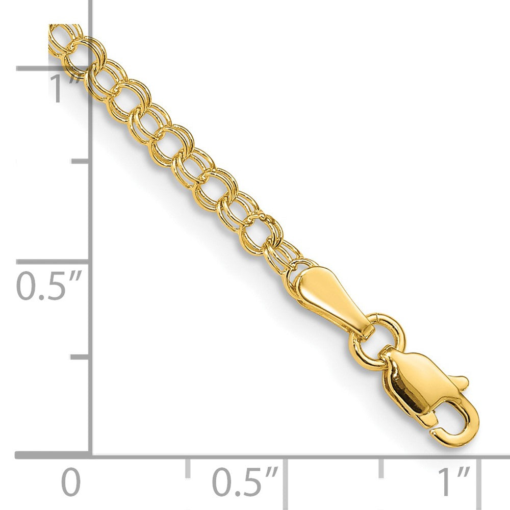 8 Zoll 14K 3mm Massiv Doppelt Glieder Charm Armband