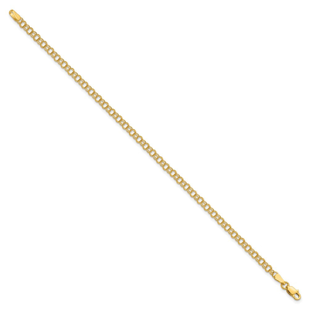 14K 3.5mm Massiv Doppelt Glieder Charm Armband