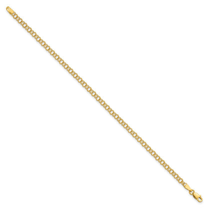 14K 3.5mm Massiv Doppelt Glieder Charm Armband