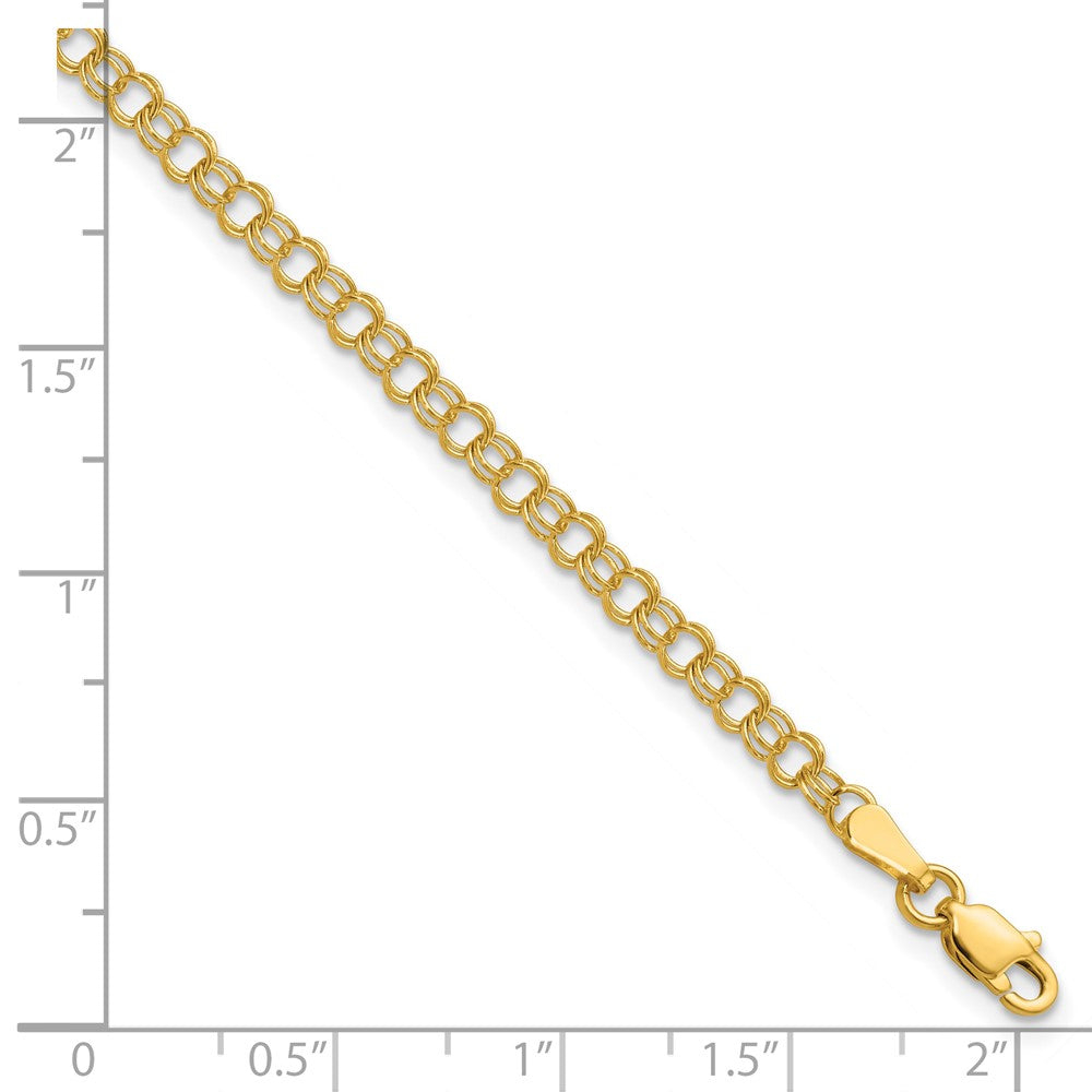 14K 3.5mm Massiv Doppelt Glieder Charm Armband