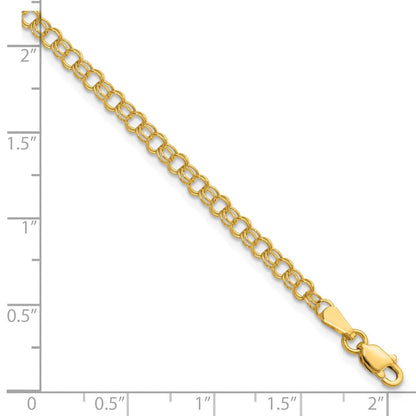 14K 3.5mm Massiv Doppelt Glieder Charm Armband