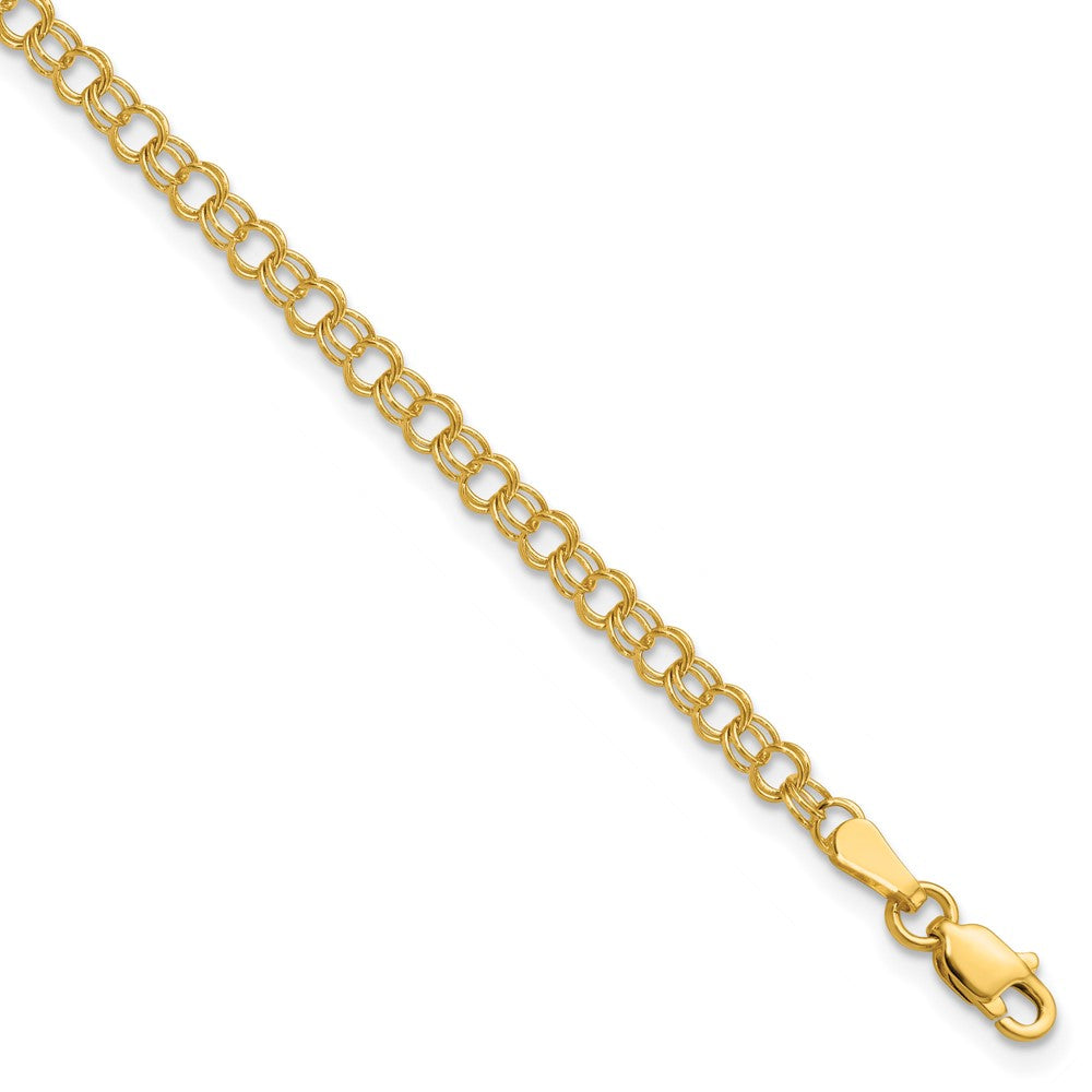 14K 3.5mm Massiv Doppelt Glieder Charm Armband
