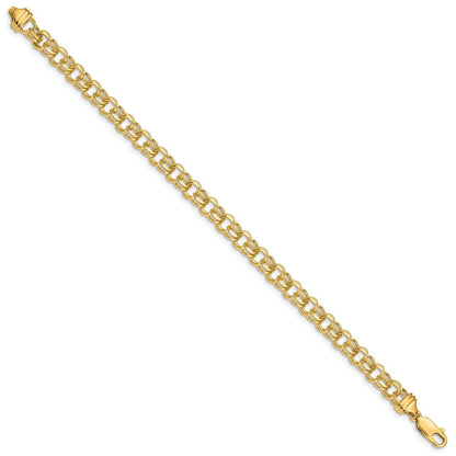 14K 7 Zoll 5.5mm Massiv Doppelt Glieder Charm Armband
