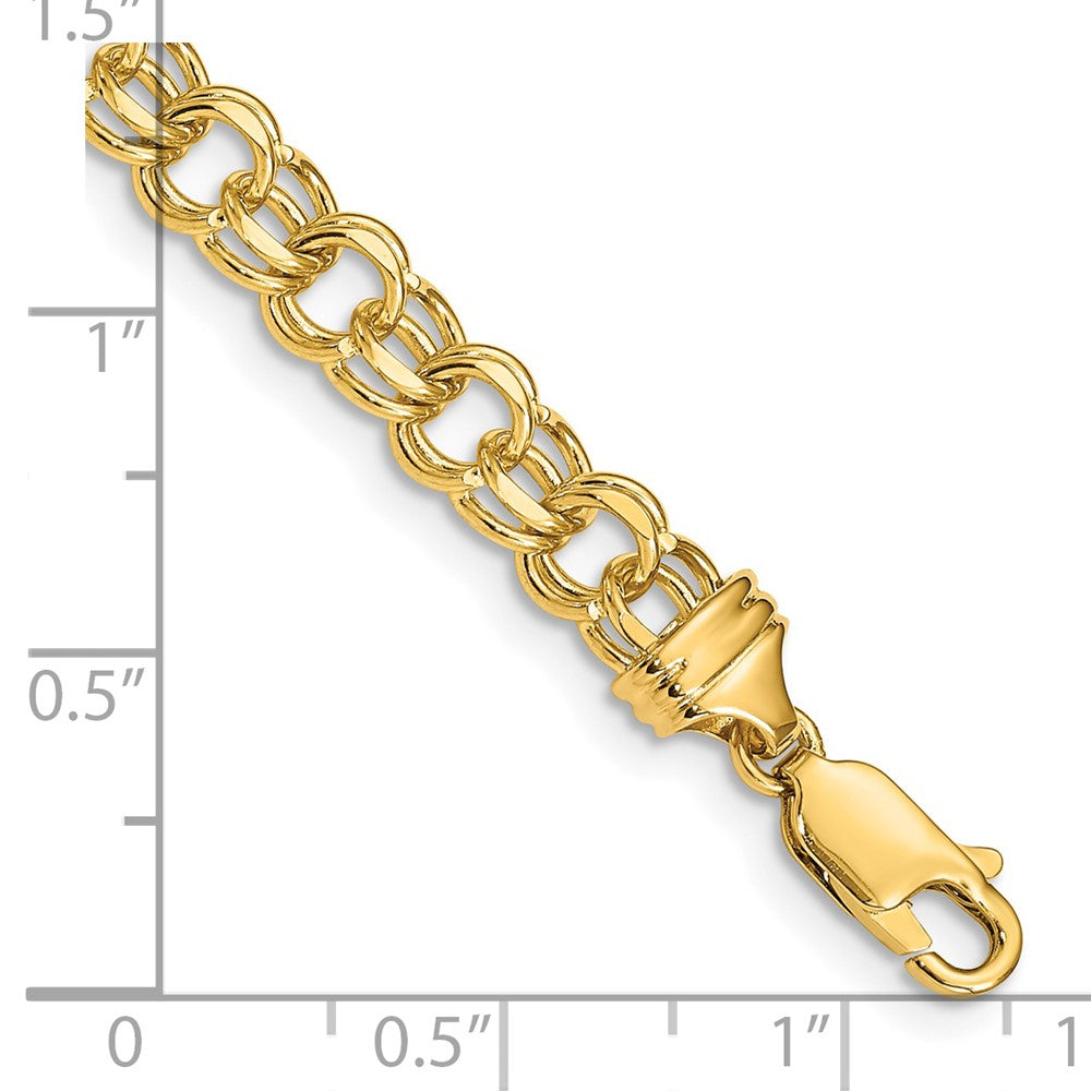 14K 7 Zoll 5.5mm Massiv Doppelt Glieder Charm Armband