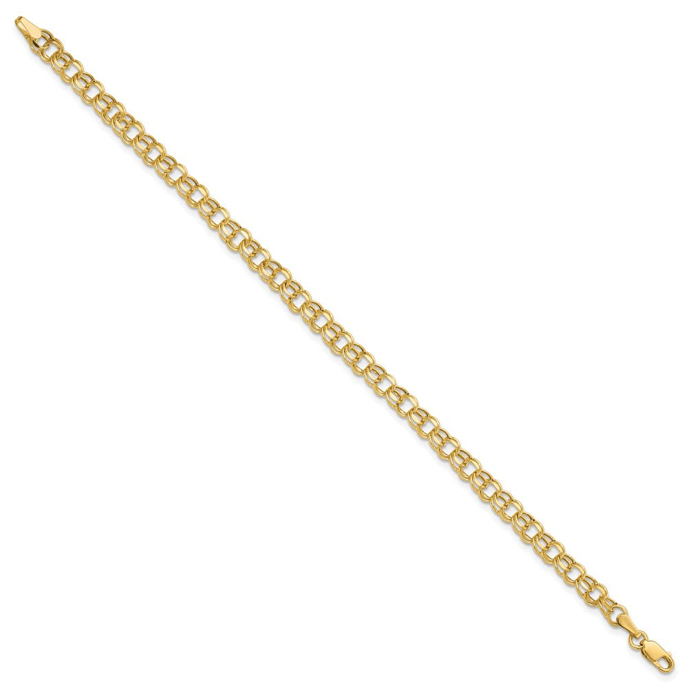 14K 7 Zoll 4.5mm Hohl Doppelt Glieder Charm Armband