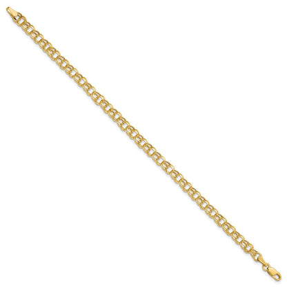 14K 7 Zoll 4.5mm Hohl Doppelt Glieder Charm Armband