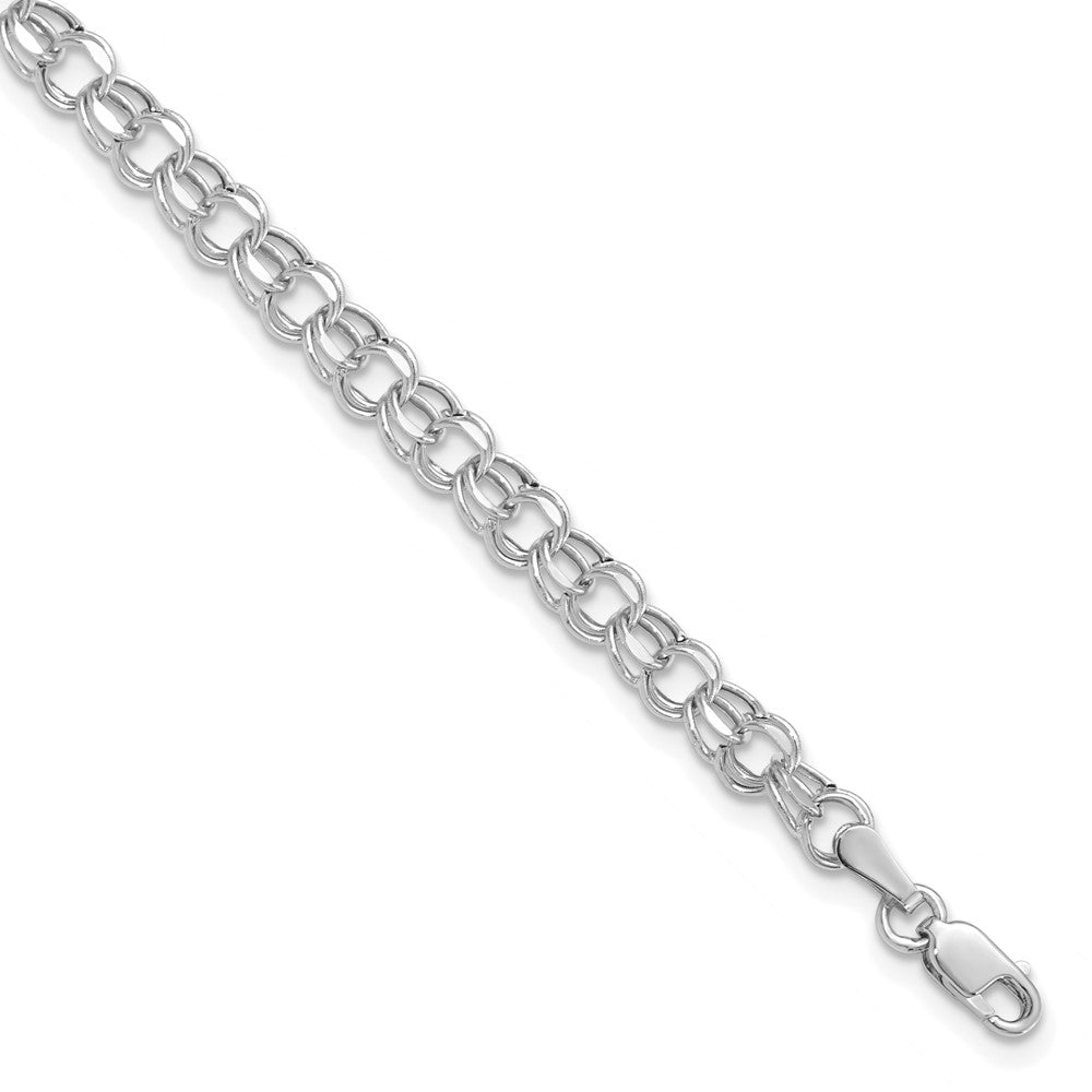 14K Weißgold 7 Zoll 4.5mm Hohl Doppelt Glieder Charm Armband