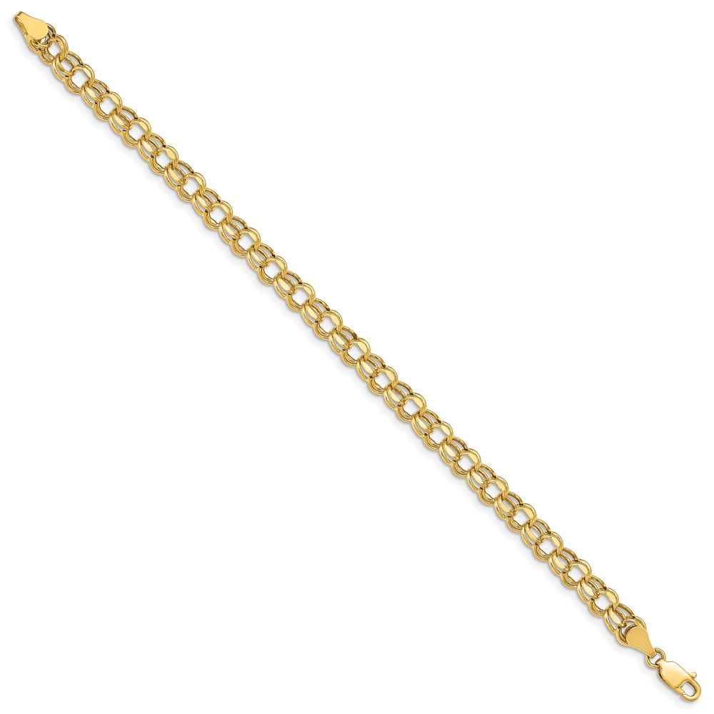 14K 7 Zoll 5.5mm Hohl Doppelt Glieder Charm Armband
