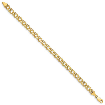 14K 7 Zoll 5.5mm Hohl Doppelt Glieder Charm Armband