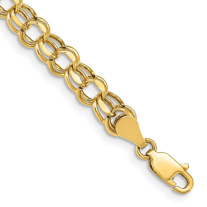 14K 7 Zoll 5.5mm Hohl Doppelt Glieder Charm Armband