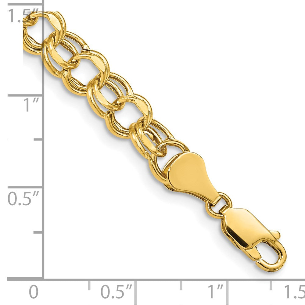 14K 7 Zoll 6.5mm Hohl Doppelt Glieder Charm Armband