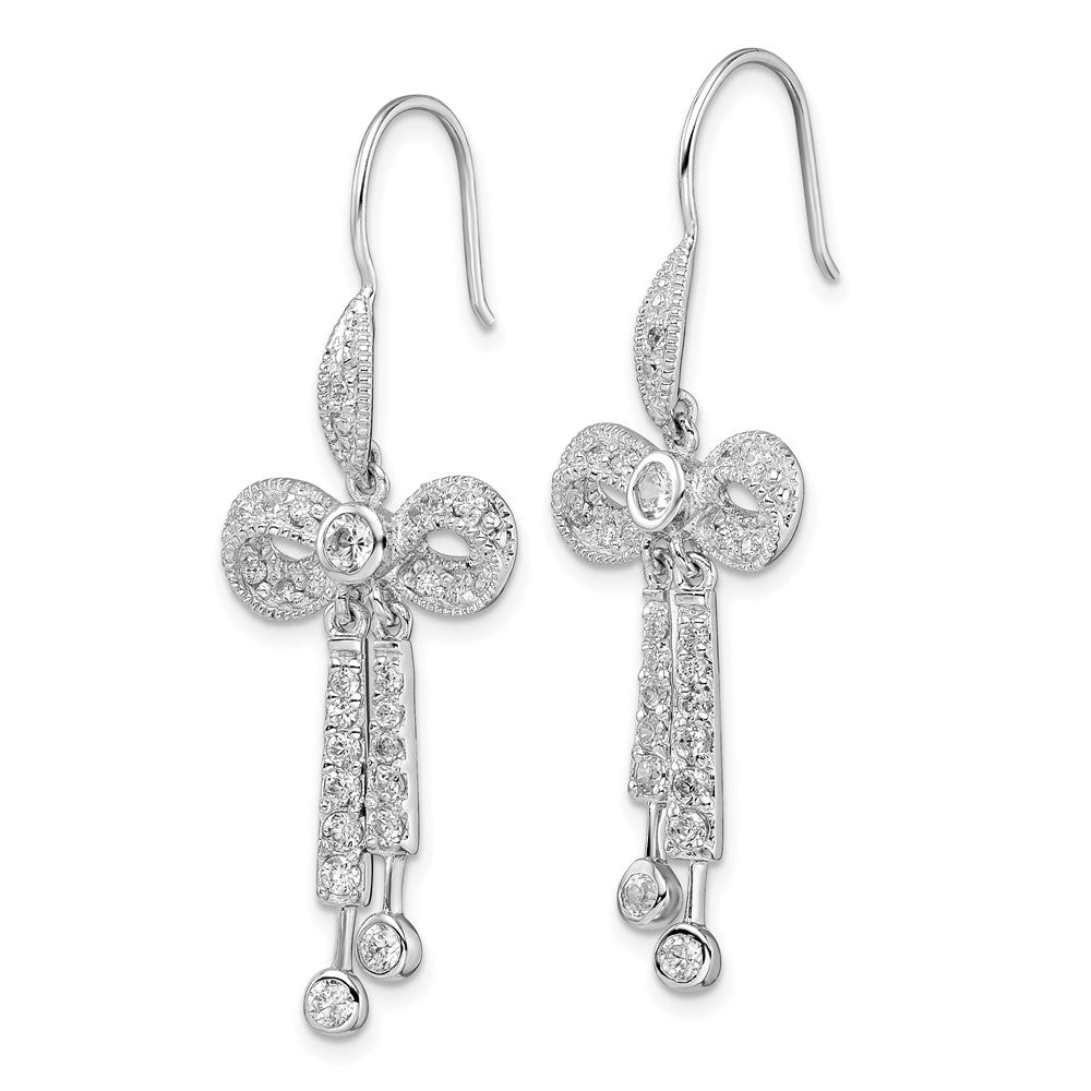 Sterlingsilber Zirkonia Schleife French Draht Ohrringe