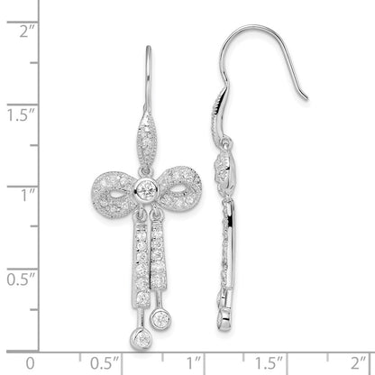Sterlingsilber Zirkonia Schleife French Draht Ohrringe
