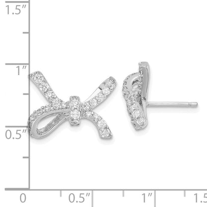 Sterlingsilber Cheryl M Zirkonia Schleife Ohrstecker