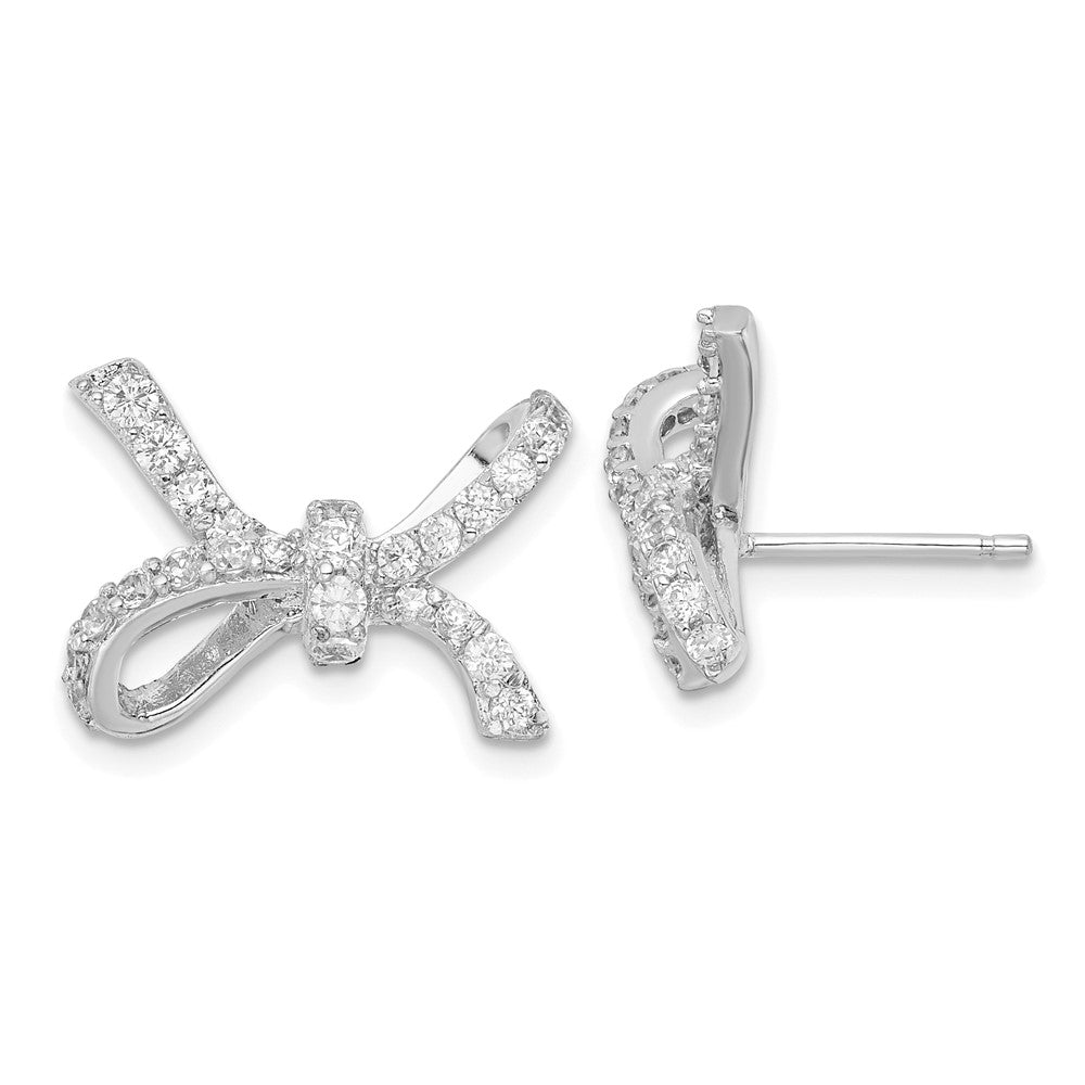 Sterlingsilber Cheryl M Zirkonia Schleife Ohrstecker