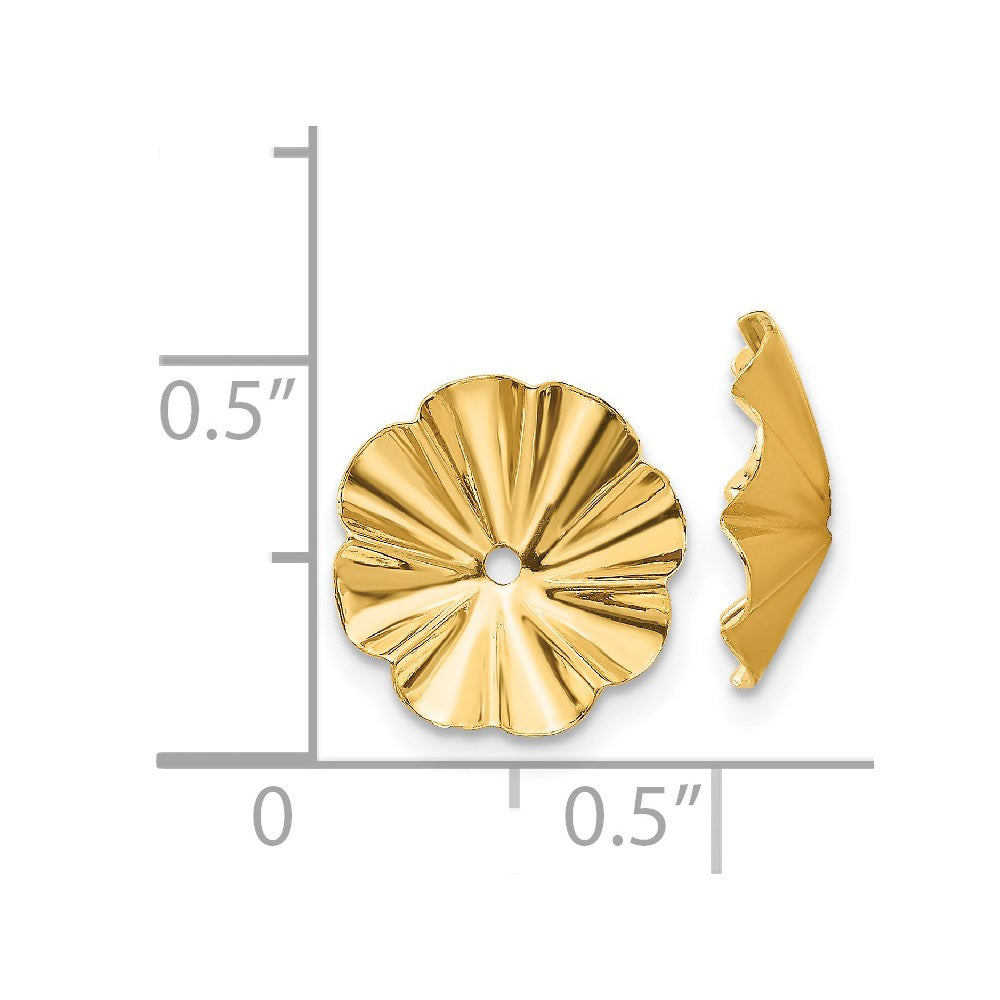 14K Gelbgold Poliert Fantasie Ohrring Jacken