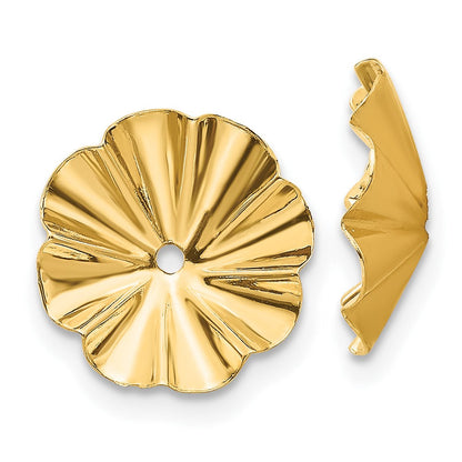 14K Gelbgold Poliert Fantasie Ohrring Jacken