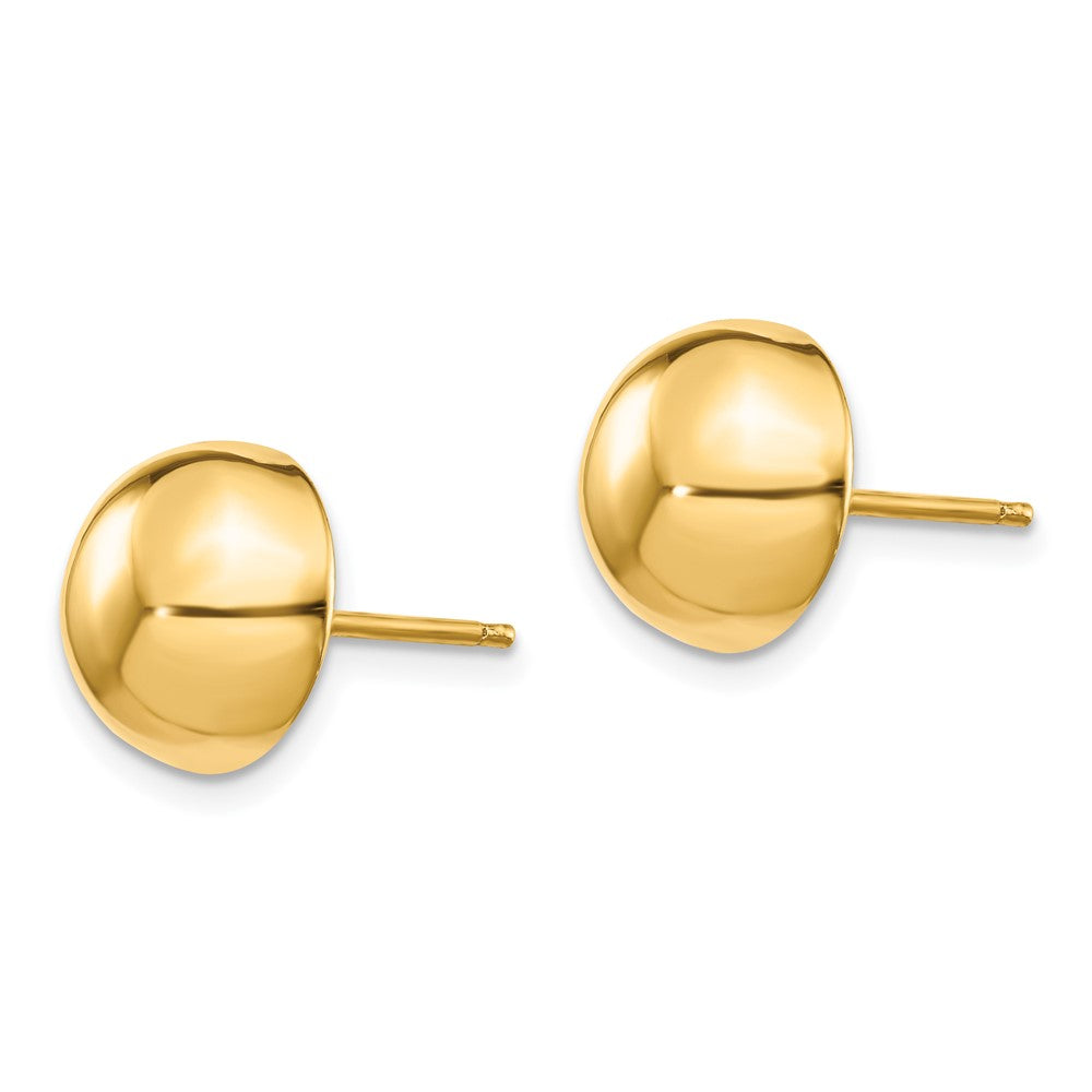14K Gelbgold Poliert 10mm Halb Kugel Ohrstecker