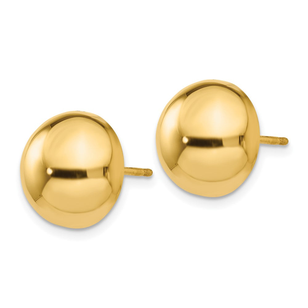 14K Gelbgold Poliert 12mm Halb Kugel Ohrstecker
