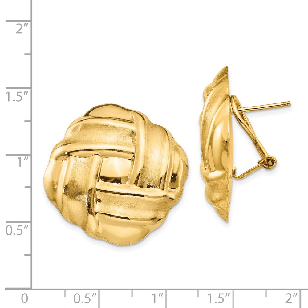 14K Gelbgold Poliert & Satiniert Omega Rückseite Ohrstecker