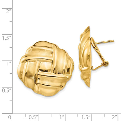 14K Gelbgold Poliert & Satiniert Omega Rückseite Ohrstecker