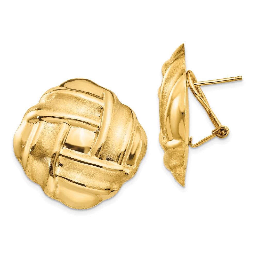 14K Gelbgold Poliert & Satiniert Omega Rückseite Ohrstecker
