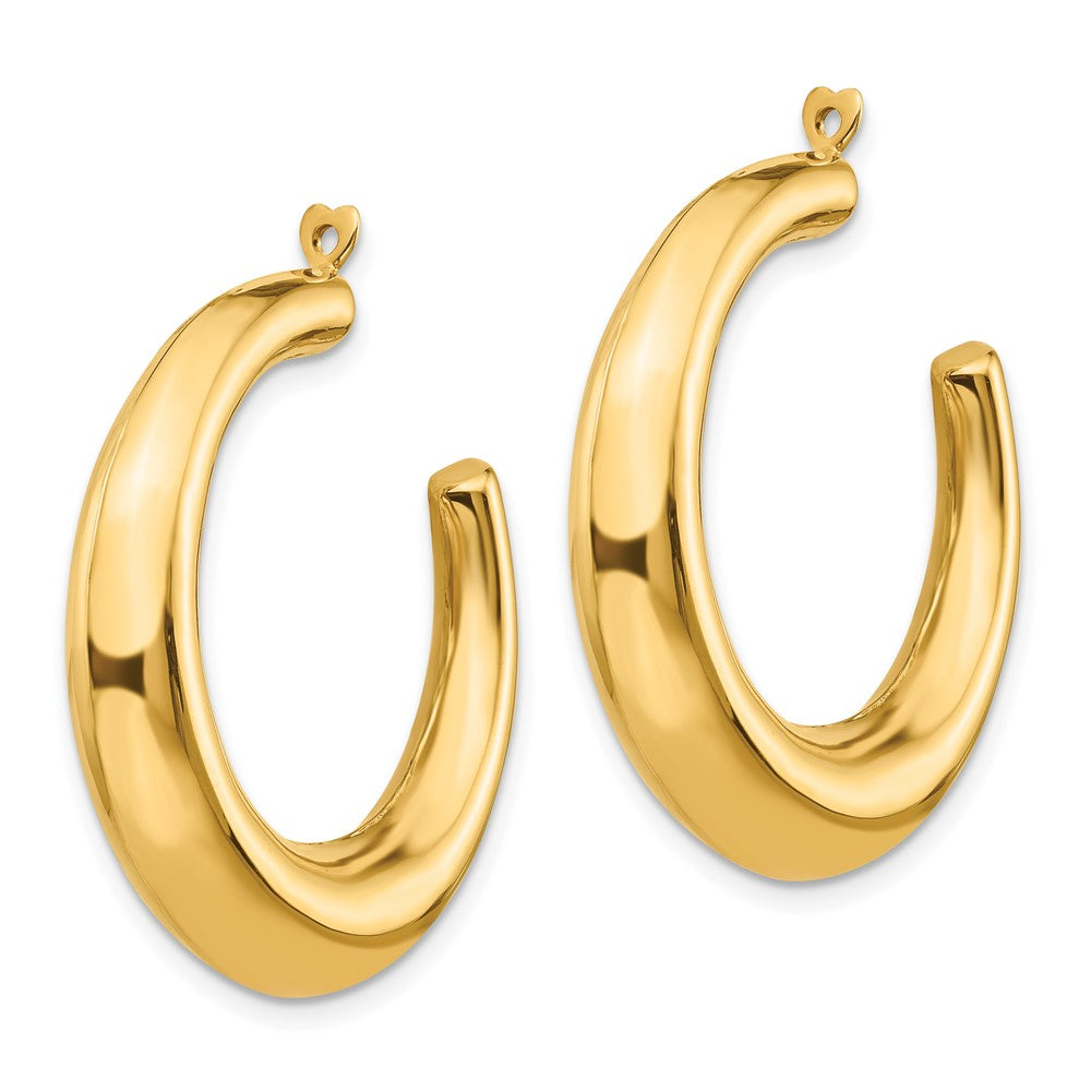 14K Gelbgold Poliert Hohl Creole Ohrring Jacken