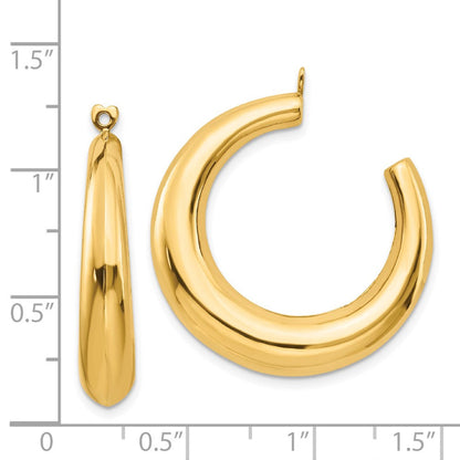 14K Gelbgold Poliert Hohl Creole Ohrring Jacken