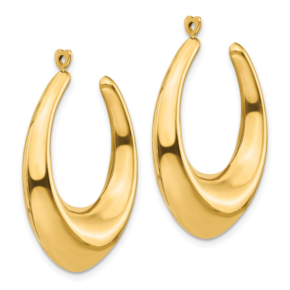 14K Gelbgold Poliert Hohl Creole Ohrring Jacken
