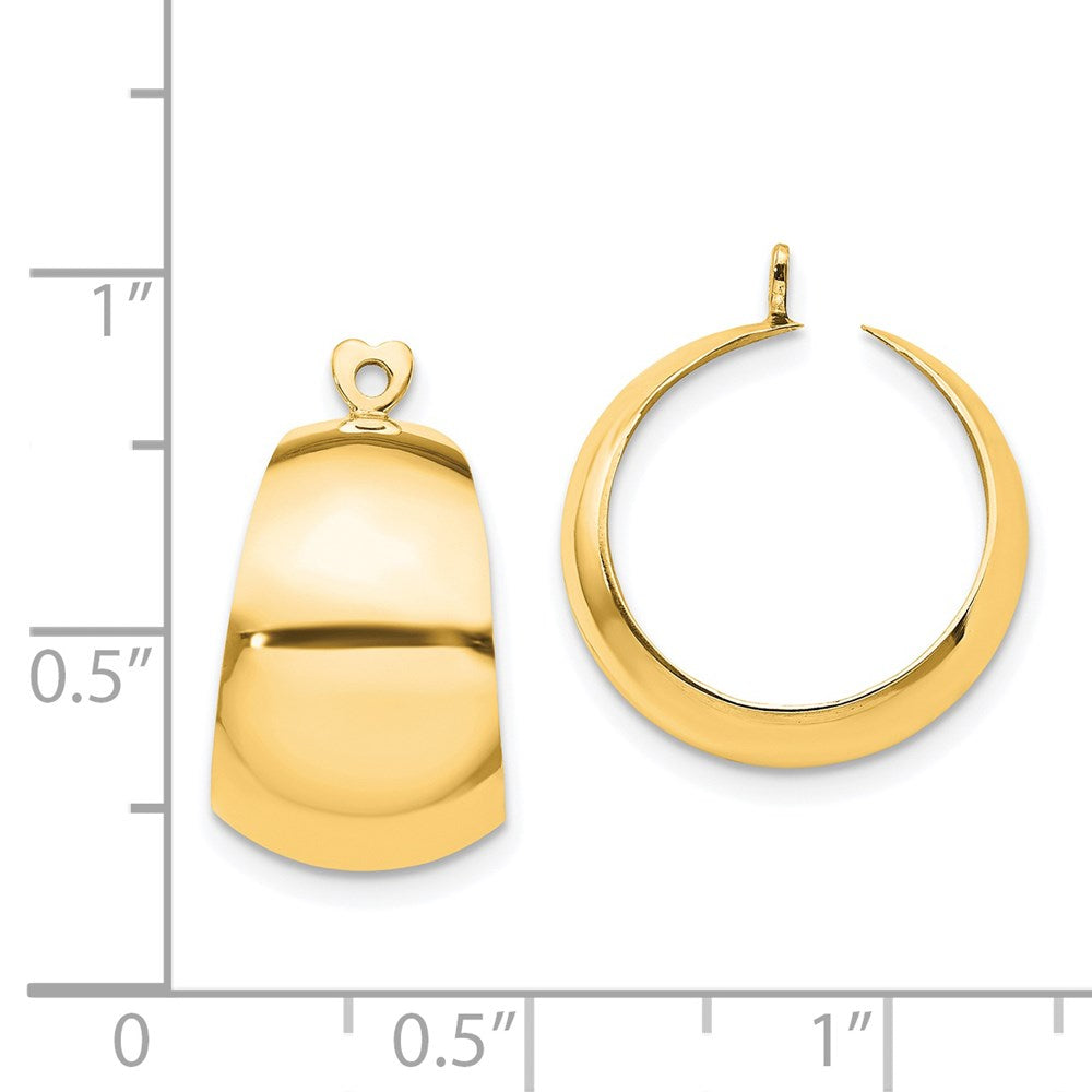 14K Gelbgold Poliert Creole Ohrring Jacken